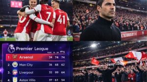 Arsenal gia tăng cách biệt lên 6 điểm với Man City vững vàng ngôi đầu bảng