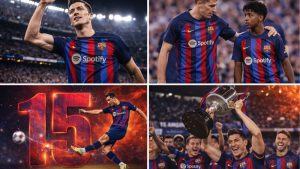Robert Lewandowski cán mốc 15 bàn thắng tại các giải đấu cúp cho Barca